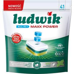 Ludwik All In One Maxx Power tabletki do zmywarek 41 sztuk Mięta