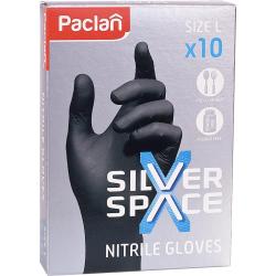 Paclan Silver Space rękawiczki nitrylowe rozm. L 10szt. czarne