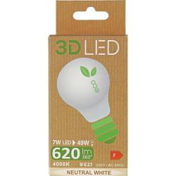 3D LED żarówka E27 7W biała
