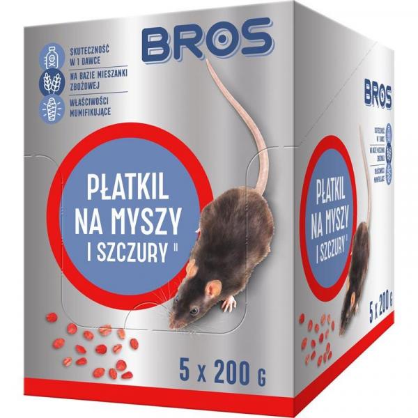 Bros trutka na myszy i szczury – płatkil 5x200g
