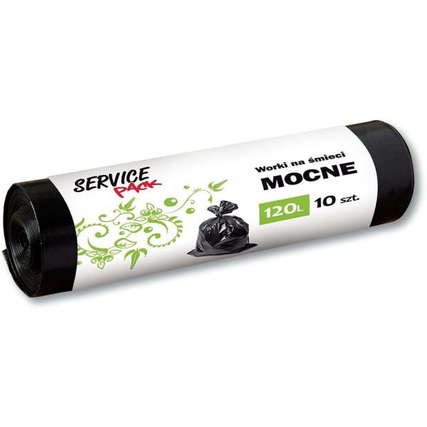 Service Pack worki na śmieci LD mocne 120L/10 szt. czarne
