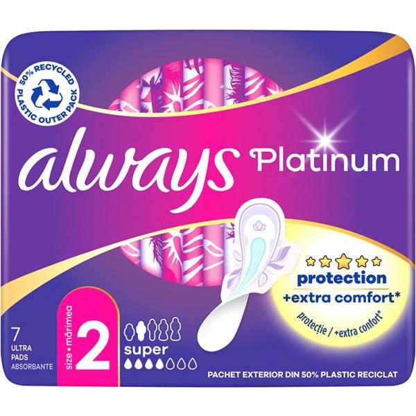 Always Ultra Platinum podpaski ze skrzydełkami Super 7 sztuk
