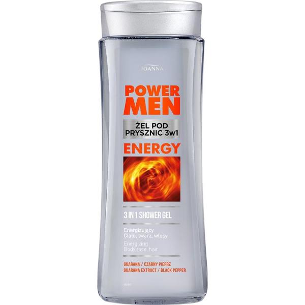 Joanna Power Men Czarny Pieprz i Guarana 300ml męski żel pod prysznic