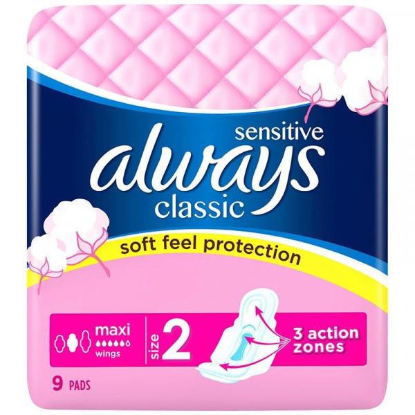Always Classic Sensitive 9szt. Podpaski
